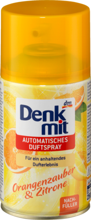 Denkmit Автоматический Аэрозоль Апельсин и Лимон Сменный блок для автоматического распылителя, 250 мл Denkmit Автоматический Аэрозоль Апельсин и Лимон Сменный блок для автоматического распылителя, 250 мл