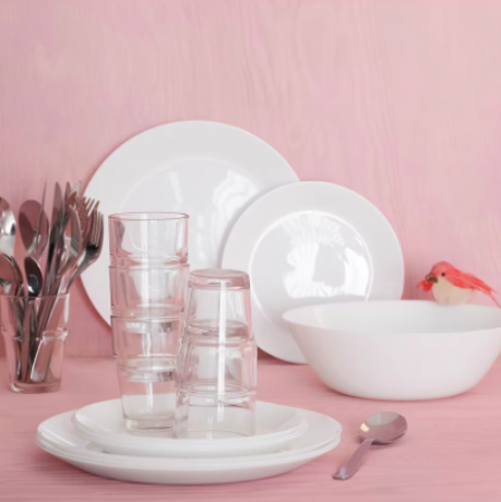 Ikea OFTAST Teller, weiss 25 cm, 10st, 302.589.13,  Икеа ОФТАСТ Тарелка, цвет белый, 25 см, 10 штук