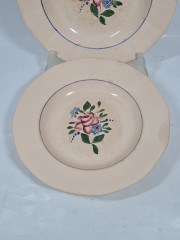 Тарелка сервировочная винтажная Sarreguemines France, керамика, 2 шт., 22,5 см, Франция, 1960-70гг.