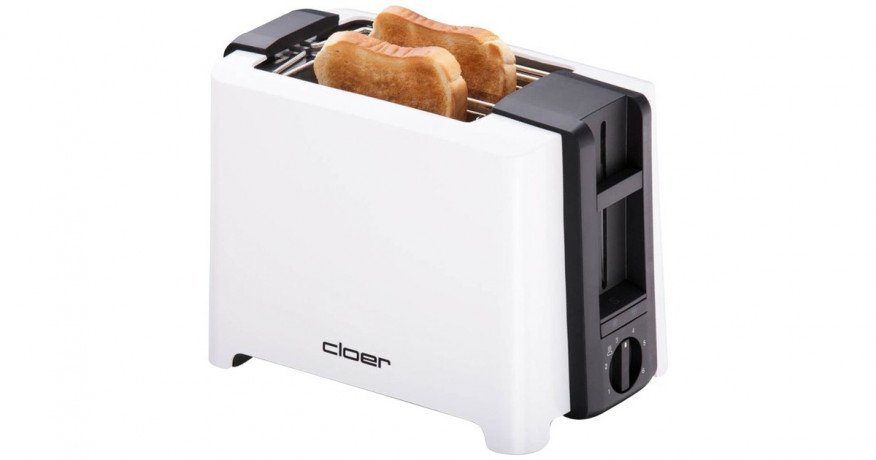 Cloer Cloer Full Size Toaster 3531 weiss/schwarz, 900 Watt, fur 2 XXL-Toastscheiben weiss/schwarz Тостер Cloer Full Size 3531 белый/черный, 900 Вт, на 2 тоста размера XXL
