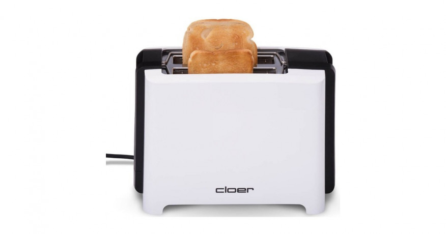 Cloer Cloer Full Size Toaster 3531 weiss/schwarz, 900 Watt, fur 2 XXL-Toastscheiben weiss/schwarz Тостер Cloer Full Size 3531 белый/черный, 900 Вт, на 2 тоста размера XXL