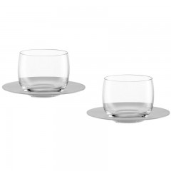 Eisch Eisch Kaffee und Tee Cappuccinoobertasse mit satinierter Untertasse Glas Set 2-tlg. d: 14,5 cm / h: 7,5 cm / 300 ml Чашка Eisch для кофе и чая для капучино с матовым блюдцем, набор из 2 предметов. д: 14,5см / в: 7,5см / 300мл