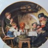 Тарелка декоративная винтажная Lilien Porzellan "Молитва перед ужином", коллекционная, №154K, худ. Ф. Дефреггер, 20 см, Австрия, 1988г.