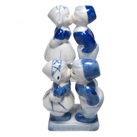 Delft Делфтский фарфор Коллекционная статуэтка "Целующиеся мальчик и девочка", 10см х 6см х 4см