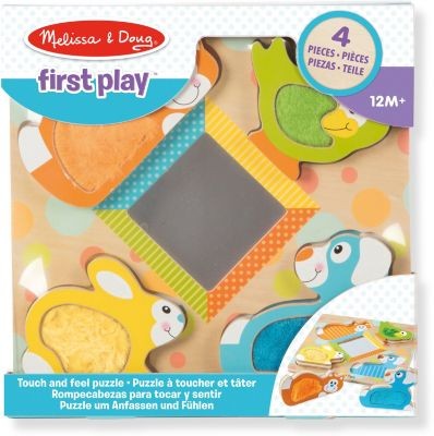 Melissa Doug Holzklotz-Puzzle zum Anfassen und Fuhlen Пазл из деревянных блоков