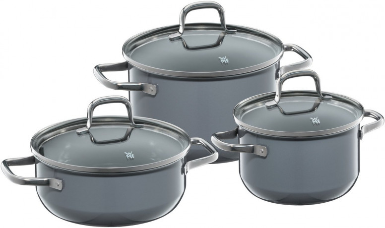 WMF WMF Fusiontec Essential Topf-Set, 3-teilig Calm Grey grau Набор кастрюль WMF Fusiontec Essential, 3 предмета Calm Grey