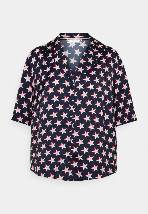 Tommy Hilfiger CURVE Pyjama top dark blue CURVE топ от пижамы темно-синий Tommy Hilfiger CURVE Pyjama top dark blue CURVE топ от пижамы темно-синий