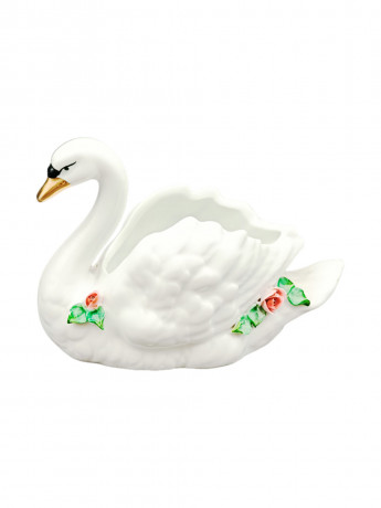 Статуэтка-ваза винтажная Dresden "Лебедь" среднего размера, фарфор, 14 х 10 см, Германия, 1960-70гг.