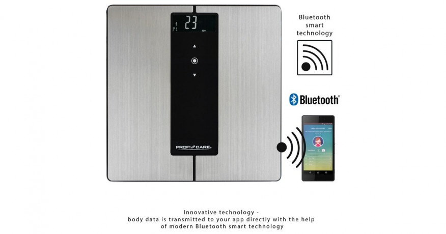 ProfiCare ProfiCare 9 in 1 Diagnose-Waage PC-PW 3008 BT edelstahl/schwarz, mit Bluetooth edelstahl/schwarz Диагностические весы ProfiCare 9 в 1 PC-PW 3008 BT нержавеющая сталь/черный, с Bluetooth
