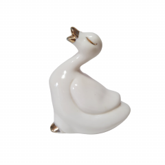 Santa Rufina im Still  Белая фарфоровая фигурка &quot;Гусь с золотым клювом&quot;, 7 x 6 см, Германия, 1960-70гг.