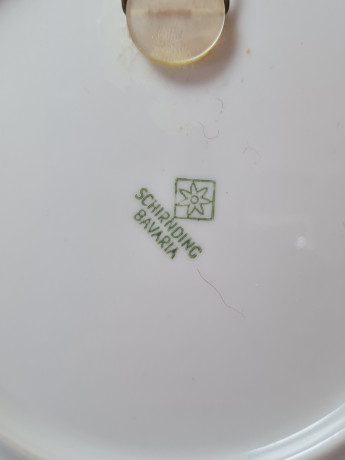 Тарелка декоративная винтажная Schirnding Bavaria, детская тематика, квадратная, фарфор, Германия, 1970-80гг.