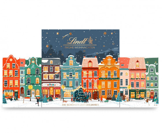 Lindt Winterhauser 2025 Advent Calendar 153 g х 2stk, Линдт Адвент-календарь 2025, 24 сладких сюрприза, 36см х 36см, 153 грамма x 2 шт