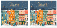 Lindt Winterhauser 2025 Advent Calendar 153 g х 2stk, Линдт Адвент-календарь 2025, 24 сладких сюрприза, 36см х 36см, 153 грамма x 2 шт