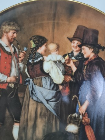 LILIEN PORZELLAN Номерная декоративная тарелка "Визит" Франц фон Дефреггер,  5318С, 20см, Германия, 1988г.