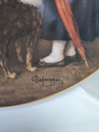 LILIEN PORZELLAN Номерная декоративная тарелка "Визит" Франц фон Дефреггер,  5318С, 20см, Германия, 1988г.