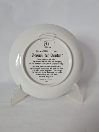 LILIEN PORZELLAN Номерная декоративная тарелка "Визит" Франц фон Дефреггер,  5318С, 20см, Германия, 1988г.