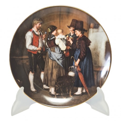 LILIEN PORZELLAN Номерная декоративная тарелка "Визит" Франц фон Дефреггер,  5318С, 20см, Германия, 1988г.