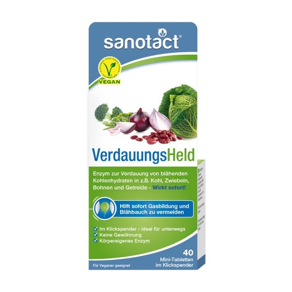 sanotact® Verdaungsheld Mini-Tabletten im Klickspender Пищеварительные таблетки, 40 шт
