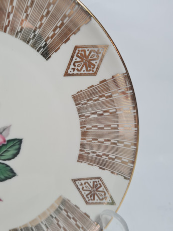 Чайное трио винтажное Winterling Marktleuthen Bavaria "Желтая роза в золотом орнаменте", фарфор, Германия, 1960-70гг.