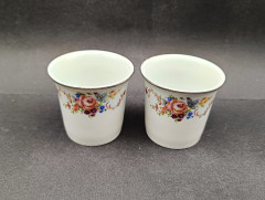 Набор чашек винтажных для эспрессо Waldsassen с цветочным декором, фарфор, 2 шт., 7 х 6 см, Германия, 1960-70гг.