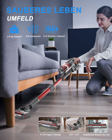 OKWISH OKWISH Akku-Handstaubsauger Handstaubsauger Autostaubsauger Staubsauger Bodenstaubsauger Kabellos, 2 in 1 20000 Pa 12000mAh Akku fur Wohnungen Auto mit LED Licht Беспроводной ручной пылесос OKWISH, ручной пылесос, автомобильный пылесос, напольный