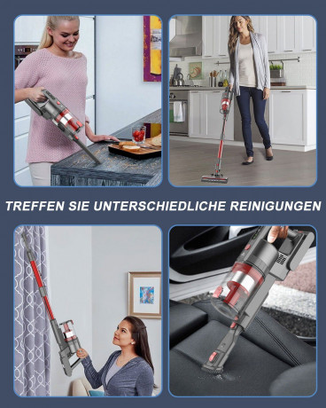 OKWISH OKWISH Akku-Handstaubsauger Handstaubsauger Autostaubsauger Staubsauger Bodenstaubsauger Kabellos, 2 in 1 20000 Pa 12000mAh Akku fur Wohnungen Auto mit LED Licht Беспроводной ручной пылесос OKWISH, ручной пылесос, автомобильный пылесос, напольный