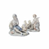 Lladro Винтажные статуэтки "Мальчик с дудочкой" и "Девушка с вазой", 2шт х 15см х 16см, Германия, 1960-70гг.