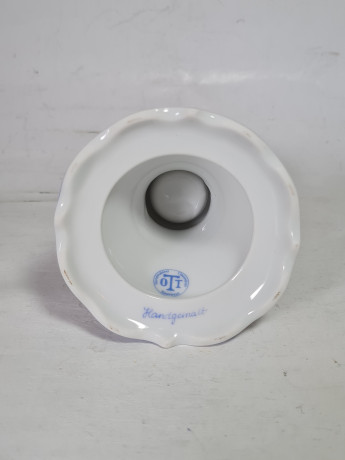 Подсвечник винтажный OTT Radebeul / Handmalerei Clausnitzer, ручная работа, фарфор, 9 x 8,5 см, Германия, 1960-1970гг.