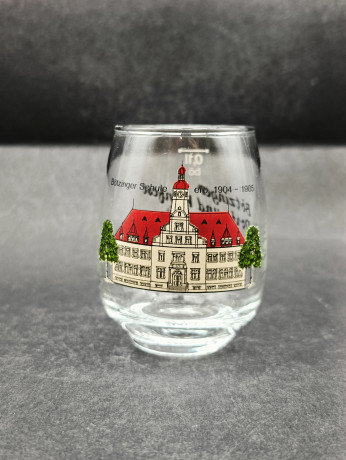 Кувшин с бокалами для вина винтажные "Деревня Ботцингер и винный фестиваль", бокал (4 шт.) - 0.1 л, стекло, Германия, 1970-80гг.