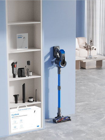 Honiture Honiture Akku-Hand-und Stielstaubsauger, 400W/33KPA Akku Staubsauger Touchscreen, Anti-Tangle-Staubsauger, Kantenreinigung, 1.2L, V-formige Anti-Haarwickel-Bodenburste Blau Беспроводной ручной пылесос Honiture, беспроводной пылесос мощностью 400