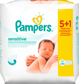 Pampers Влажные салфетки чувствительный	, 6x56 stück, 336 шт