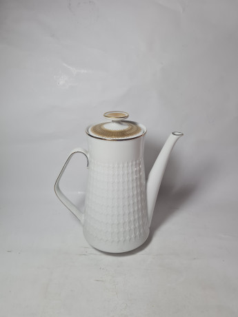 Чайник винтажный Winterling Marktleuthen Bavaria, белый / золото, фарфор, Германия, 1960-70гг.