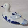 Delft Blue Holland Утка с синим декором, ручная роспись, дельфтский фарфор, 12 x 6 см, Голландия, 1960-70гг. Delft Blue Holland Утка с синим декором, ручная роспись, дельфтский фарфор, 12 x 6 см, Голландия, 1960-70гг.