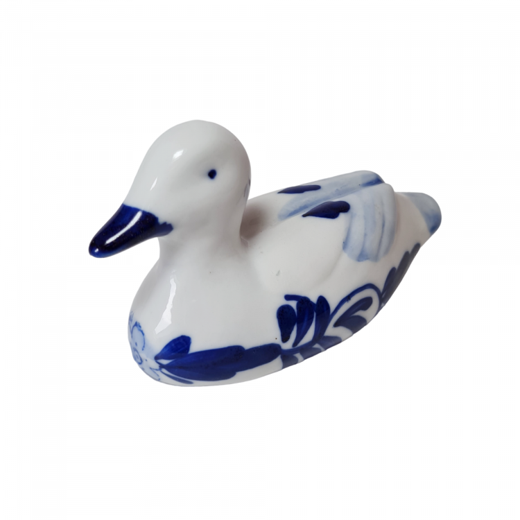 Delft Blue Holland Утка с синим декором, ручная роспись, дельфтский фарфор, 12 x 6 см, Голландия, 1960-70гг. Delft Blue Holland Утка с синим декором, ручная роспись, дельфтский фарфор, 12 x 6 см, Голландия, 1960-70гг.