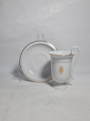 Кофейная пара винтажная Burg Lindau / Feines, 2 шт., фарфор, Германия, 1970-80гг.