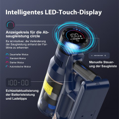 LBF LBF Akku-Handstaubsauger S7 akku staubsauger, 480W,4 Leistungstufe,Touchscreen,180° klappbar,bis 13/20/33/65Min  Беспроводной ручной пылесос LBF Беспроводной пылесос S7, 480 Вт, 4 уровня мощности, сенсорный экран, складной на 180°, до 13/20/33/65 мину