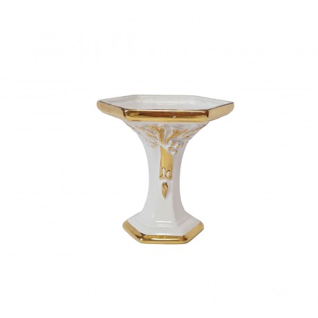 Bolognini Ваза Фарфоровая белая с фактурным позолоченным декором, 14см, Италия, 1960-70гг.