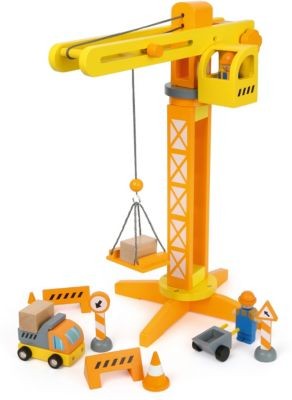 Small Foot Baukran mit Baustellenzubehor Строительный кран с принадлежностями для строительной площадки