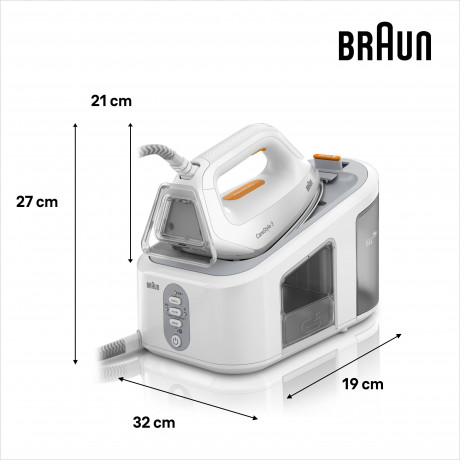 Braun Braun Dampfbugelstation IS 3132 WH CareStyle 3, 2000,00 ml Wassertank, FreeGlide 3D EloxalPlus Bugelsohle  Паровая гладильная станция Braun IS 3132 WH CareStyle 3, резервуар для воды 2000,00 мл, утюгная подошва FreeGlide 3D EloxalPlus