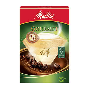 Melitta Фильтры бумажные  1x4 Gourmet naturbraun Plus 80 шт