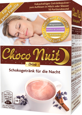Choco Nuit Шоколадный Напиток с Экстрактом Мелиссы и Лаванды для Спокойного Сна 10x14g, 140 г