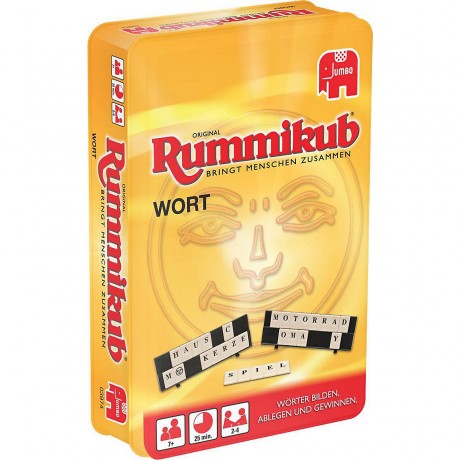 Jumbo Original Rummikub Wort Kompakt in Metalldose Original Rummikub word compact в металлической банке