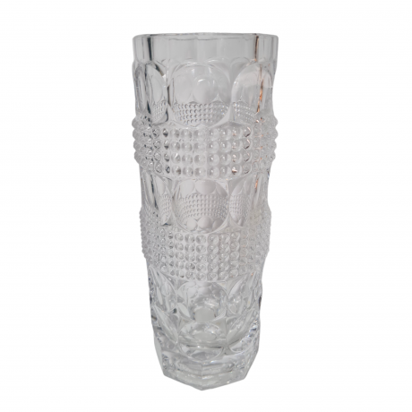 Ваза винтажная Bohemia с объемным декором, стекло, 26 см, Чехословакия, 1960-70гг.