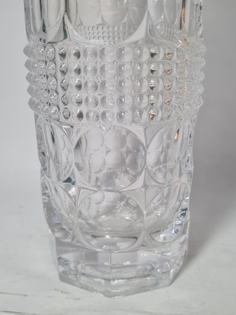 Ваза винтажная Bohemia с объемным декором, стекло, 26 см, Чехословакия, 1960-70гг.