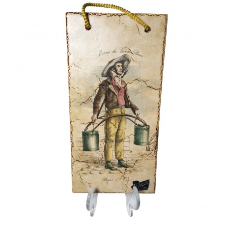 Silberdistel fayence, Силбердистел Декоративное фаянсовое подвесное панно-хромолитография "Водонос", Германия 1965г.