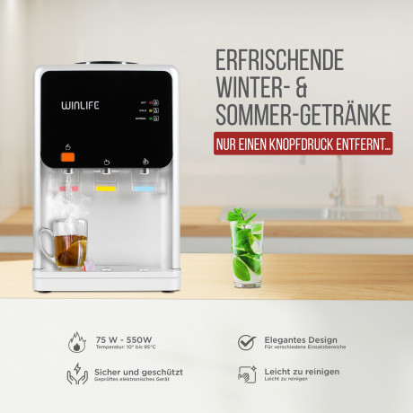 WINLIFE WINLIFE Heisswasserspender Wasserspender Set Mini+Gross fur heisse  kalte Getranke 5 bis 20 Liter, Elektrischer Getrankespender Wasserspendergerat mit Kindersicherung  Диспенсер для горячей воды WINLIFE, набор диспенсеров для воды мини + большой д